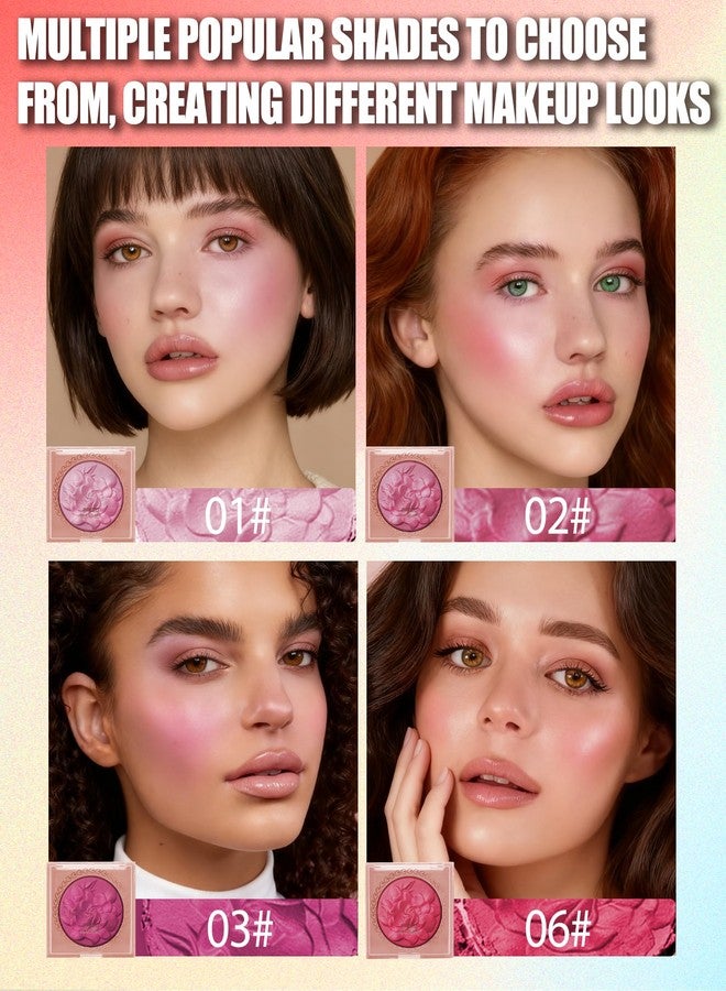 LYSdefeu Baked Powder Blush, Lightweight Shimmery Highlight Blusher for Cheeks, Silky Smooth and Blendable Powder Blush Palette, Long-lasting All-Day Face Enhancing Makeup Color, Makeup Gift for Women Girls-01 - Image 5